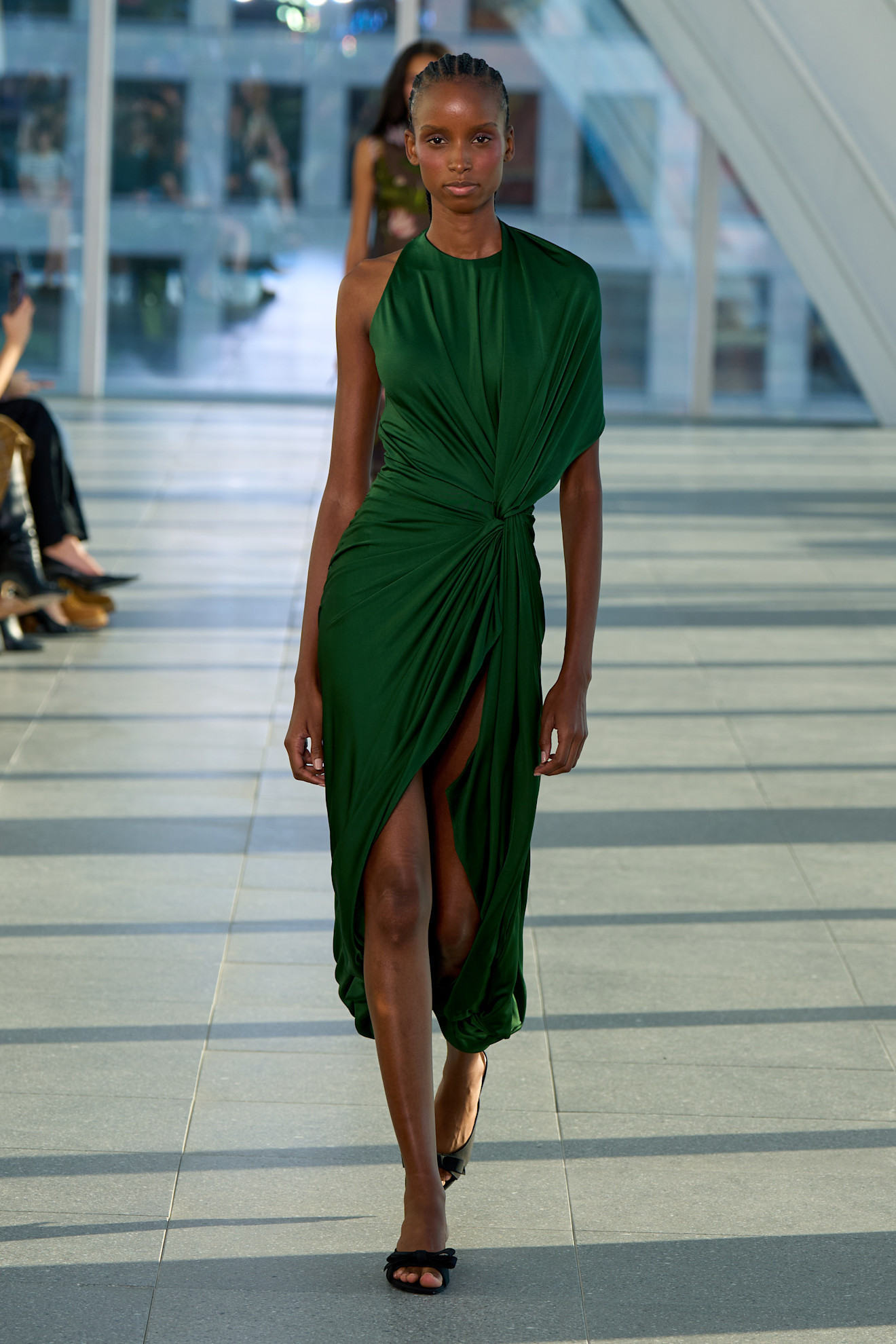 Monse SS27 green draped dress