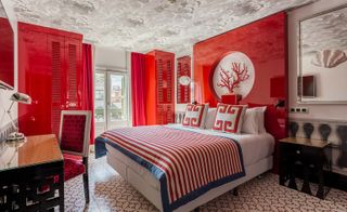 Red guestroom