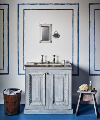 greek inspired painted bathroom coastal