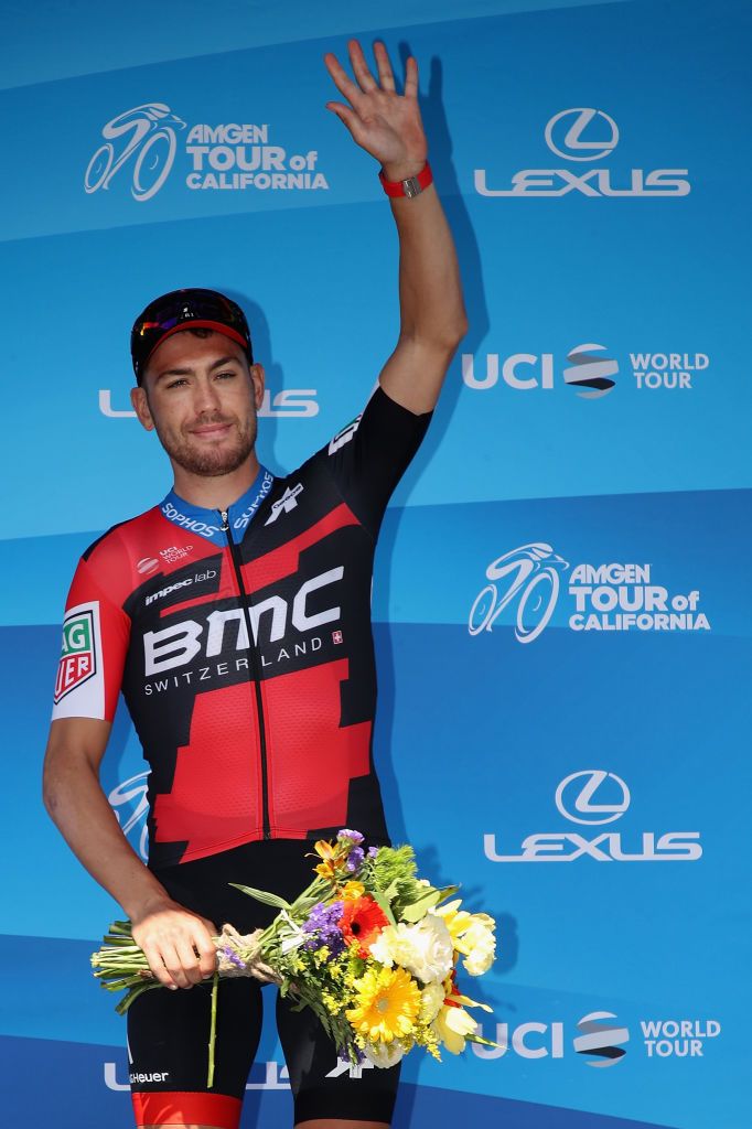 Patrick Bevin (BMC) on the podium having finished second on the stage 4 TT at the 2018 Tour of California