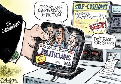 Political Cartoon U.S. mcconnell corporate money