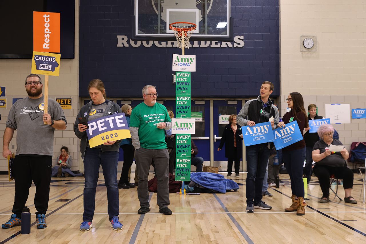 Iowa Caucus signs. 