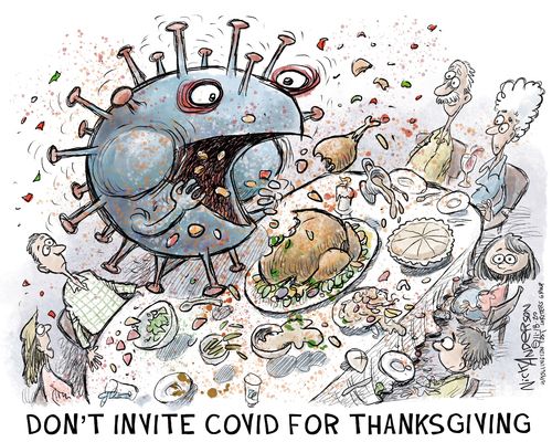 Editorial Cartoon U.S. COVID Thanksgiving