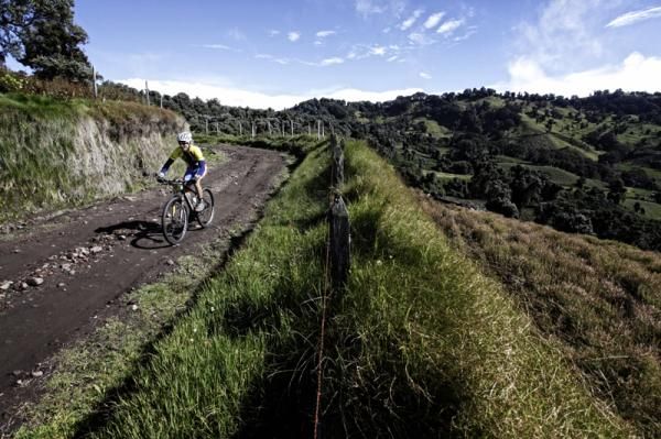 A rider on a climb