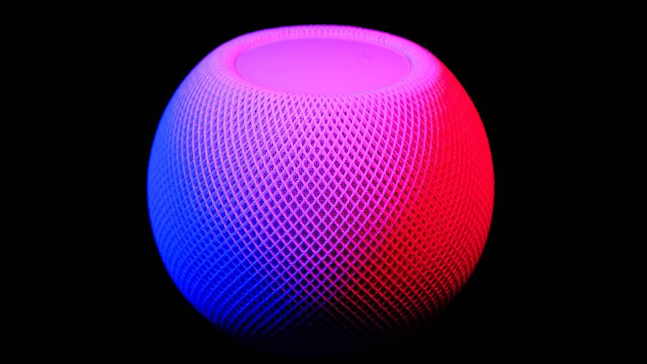 Apple HomePod mini in fancy lighting