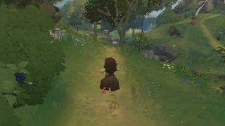 Hobbit running through bywater in Tales of the Shire surrounded by forageable plants