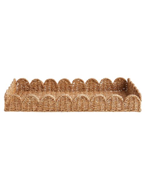 Scallop Natural Woven Fiber Tray