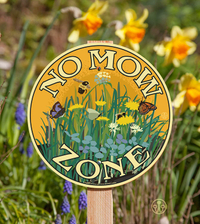 No Mow Zone sign, Amazon