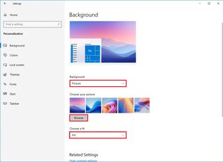 Change desktop wallpaper on Windows 10