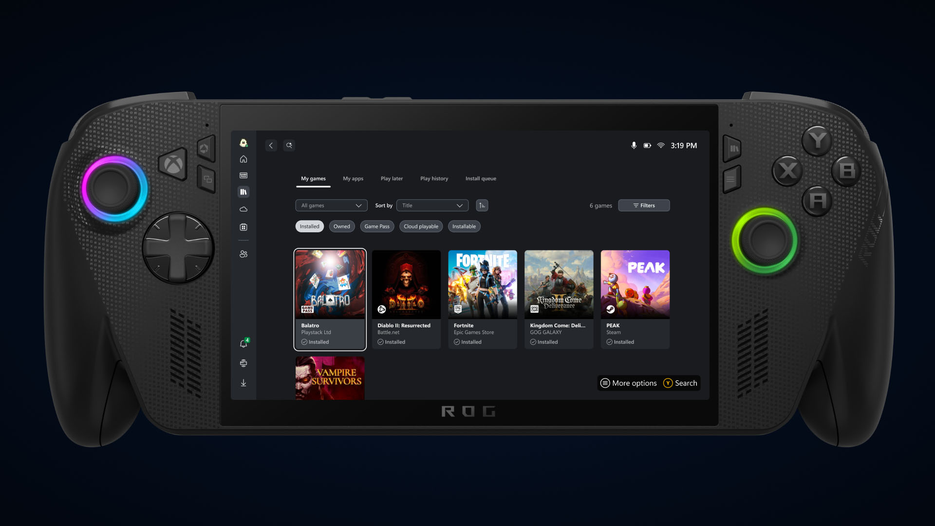 Good news for Windows handhelds: Microsoft is now letting you launch installed Steam, Battle.net, and other storefront games from the Xbox app