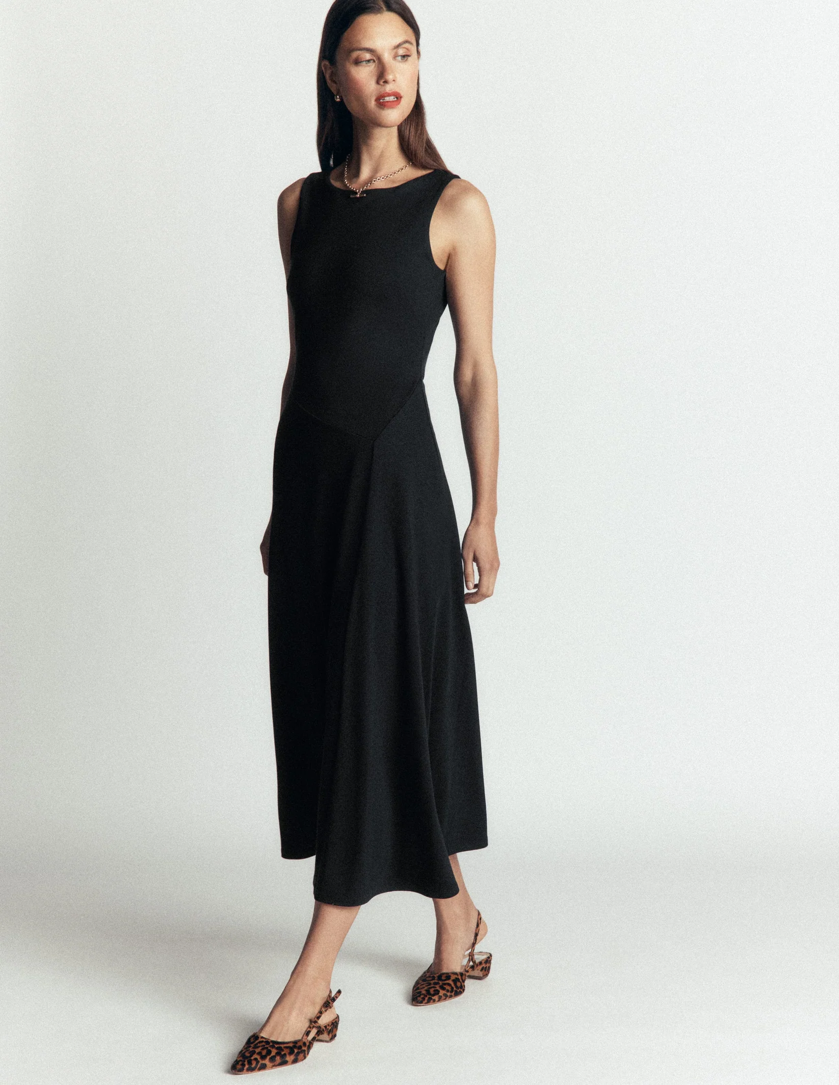 Boden, Asymetric Ponte Midi Dress