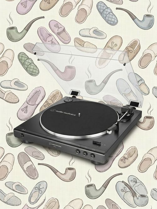 Audio-Technica At-Lp60x-Bk Fully Automatic Belt-Drive Stereo Turntable, Black, Hi-Fi, 2 Speed, Dust Cover, Anti-Resonance, Die-Cast Aluminum Platter