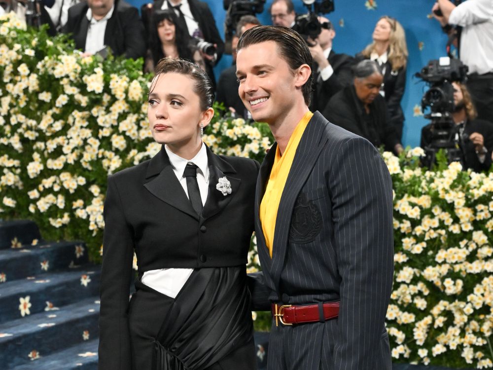 Aimee Lou Wood and Patrick Schwarzenegger attend the 2025 Met Gala