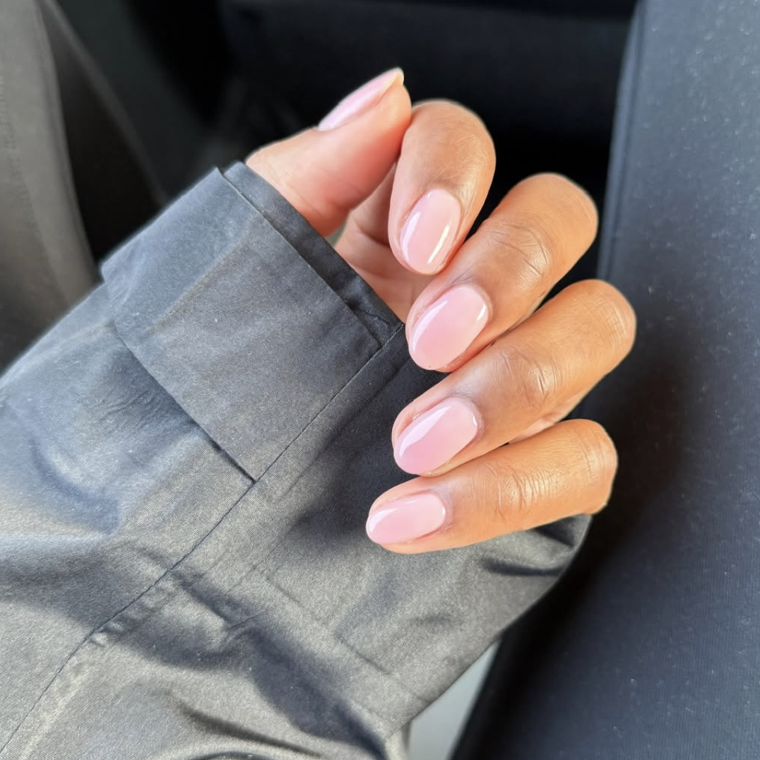 An engagement manicure with clean cuticles.