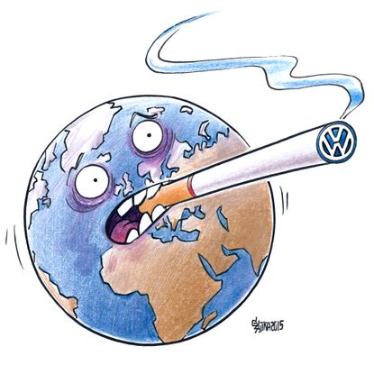 Editorial cartoon World Volkswagen Emissions