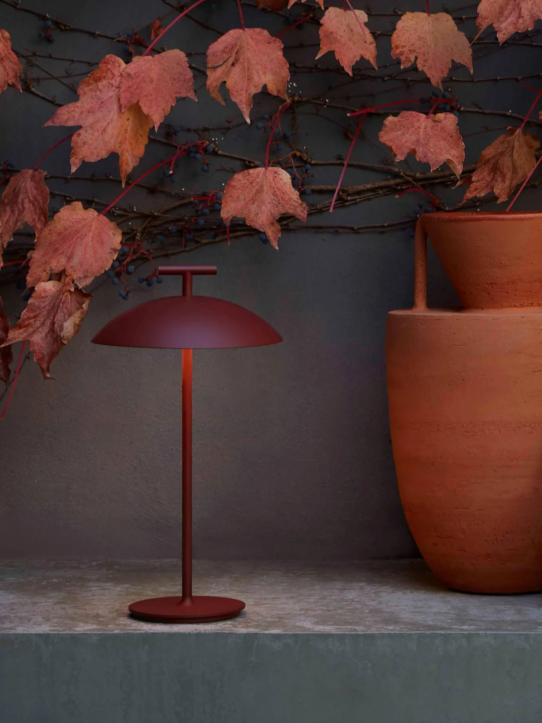 A portable red outdoor lamp from Kartell