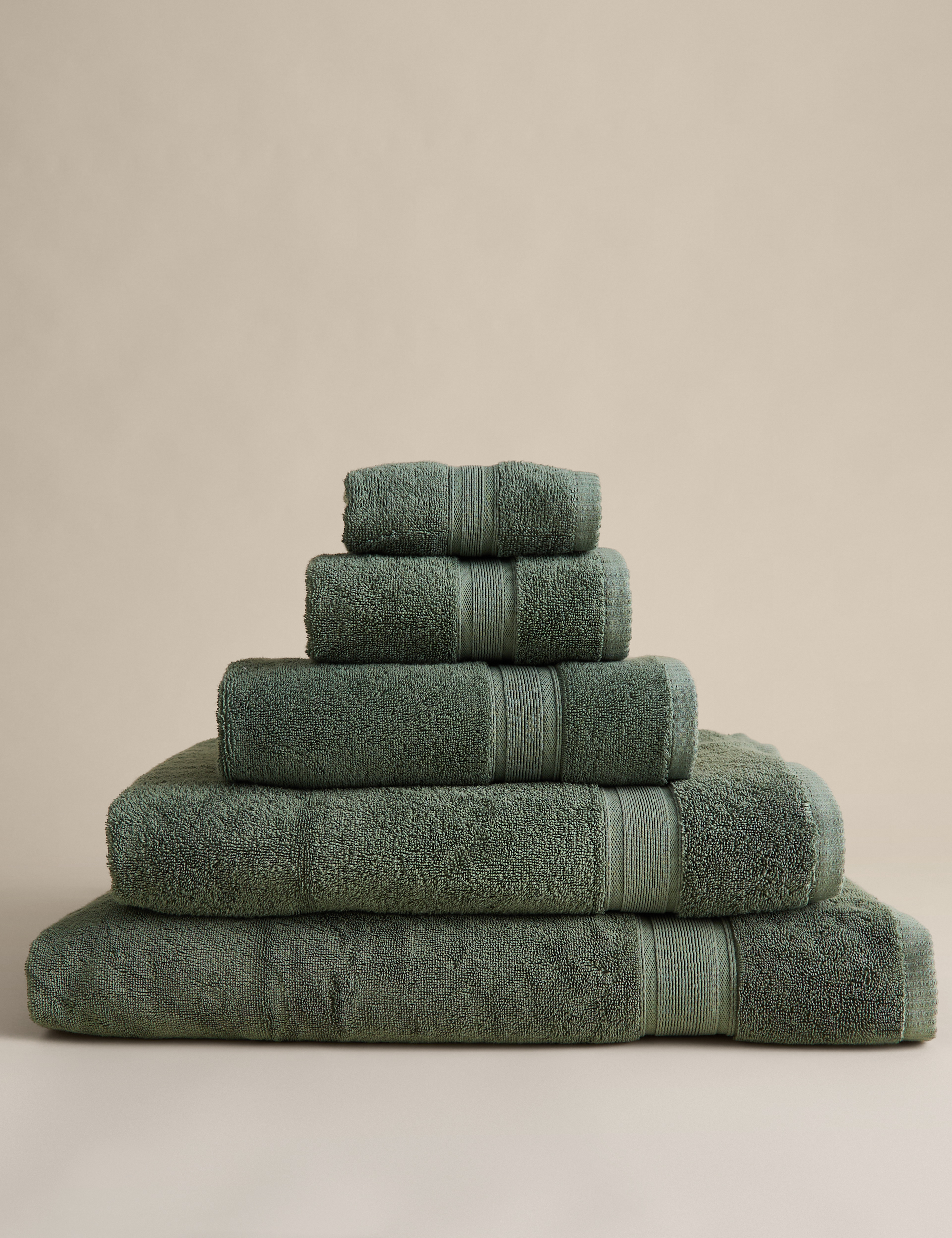 super soft pure cotton towel in Smokey Green from M&amp;amp;S