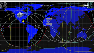 This NASA map shows the position of the Starliner Crew Flight Test spacecraft en route to the International Space Station after launch on June 5, 2024.