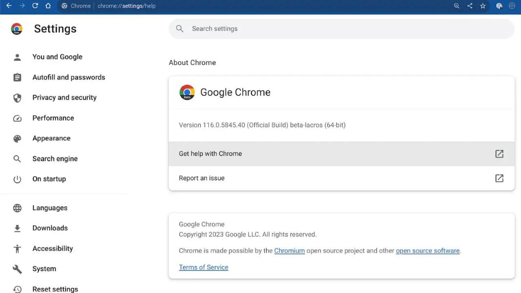 Lacros browser spotted on ChromeOS 116
