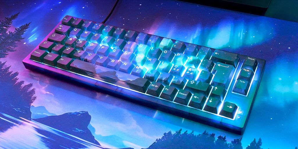 Shots of Cherry's limited Northern Lights keyboard