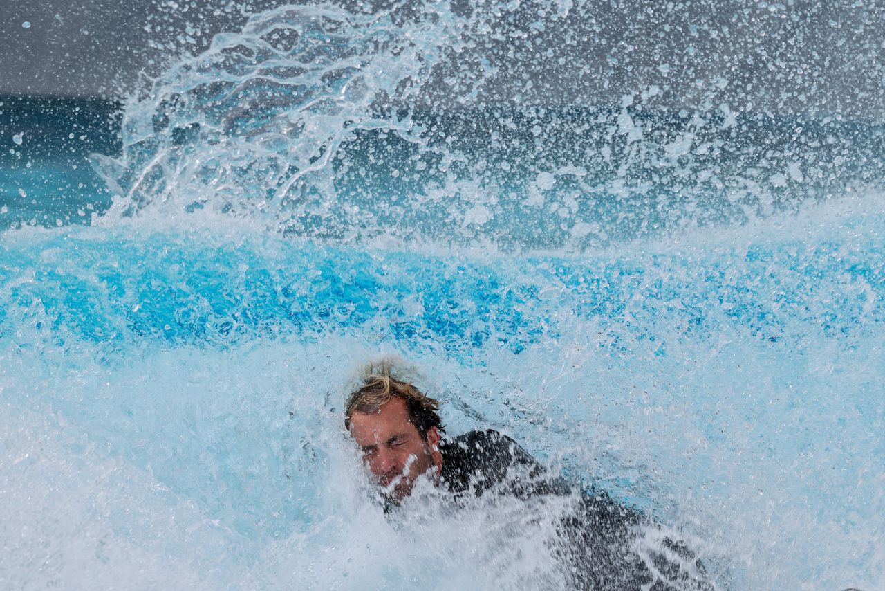 An image of a surfer at a wave park