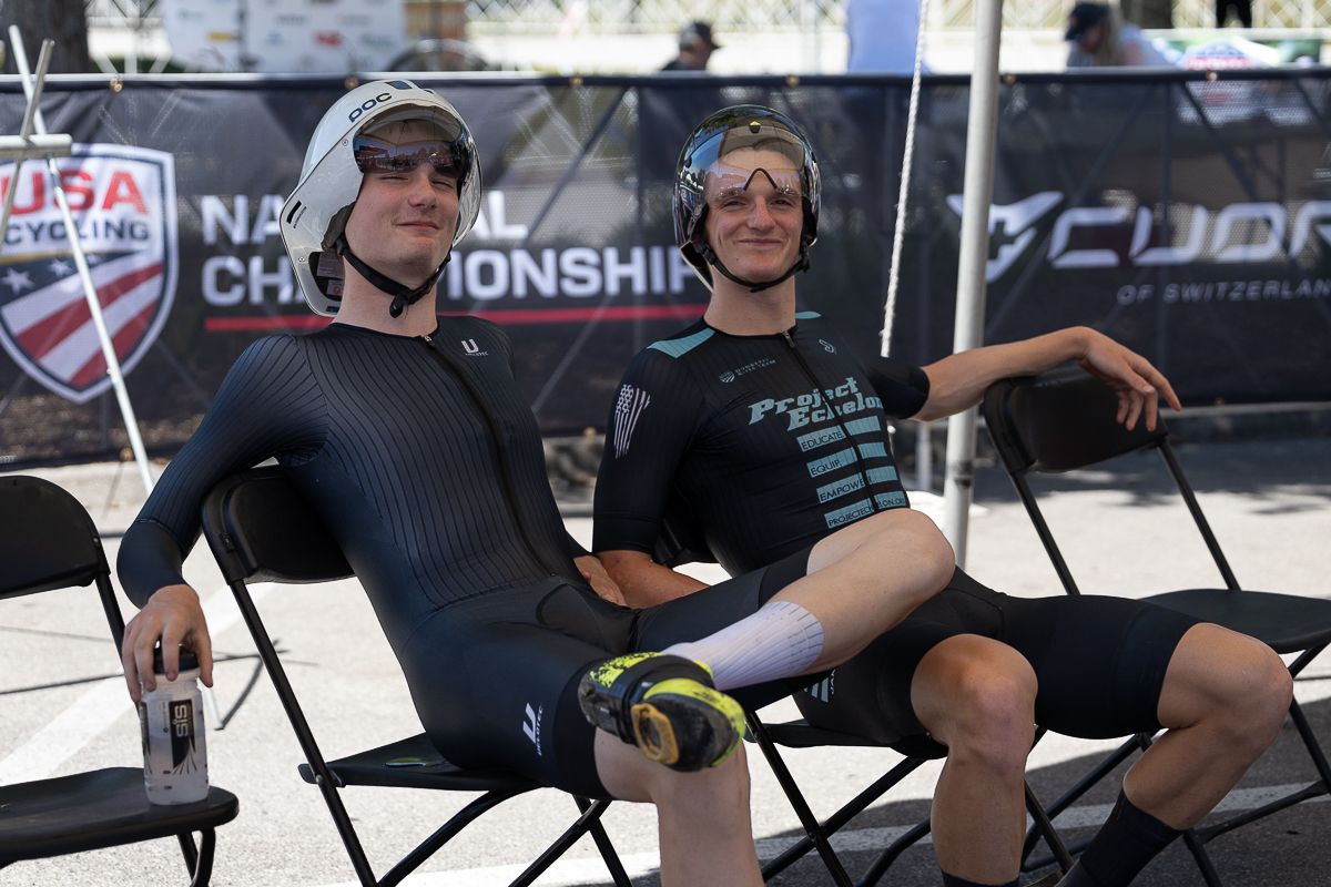 William Seitz (Robson Forensic p/b Extra Sweet) and Will Harden (Project Echelon Racing) mean-mug for the camera while they wait in the start house.