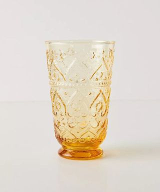 tumbler glass in amber color 
