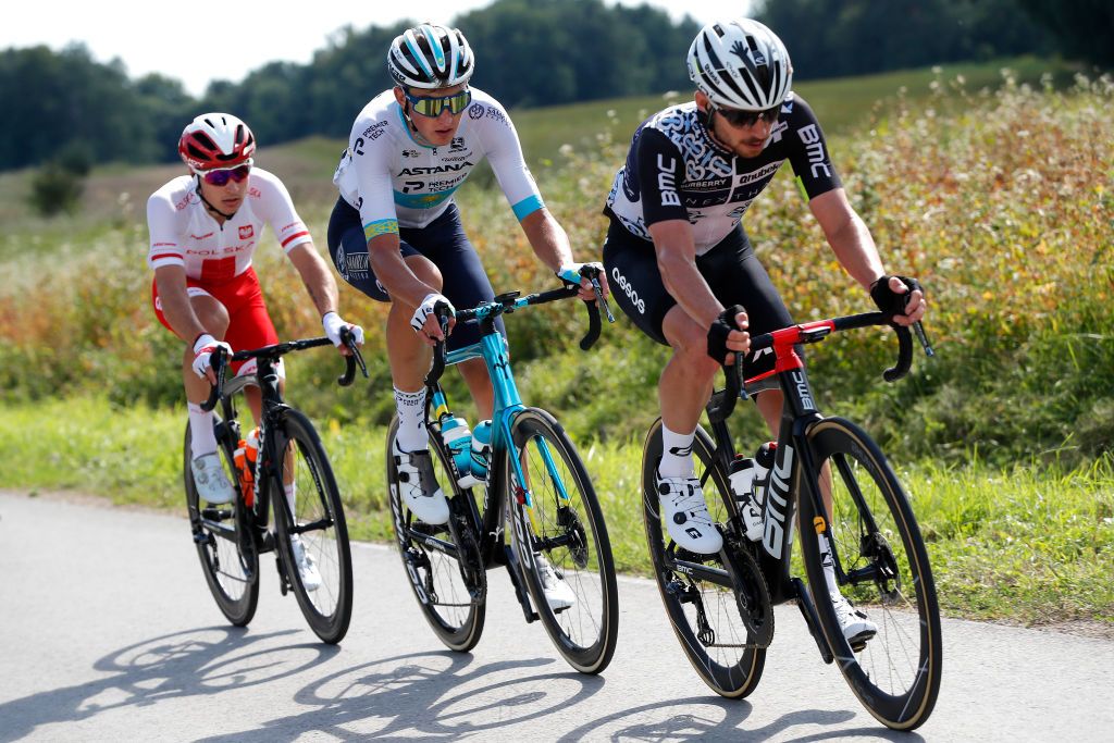 CHELM POLAND AUGUST 09 Yevgeniy Fedorov of Kazakhstan and Team Astana Premier Tech in the Breakaway during the 78th Tour de Pologne 2021 Stage 1 a 216km stage from Lublin to Chem 212m TourdePologne TDP2021 UCIWT on August 09 2021 in Chelm Poland Photo by Bas CzerwinskiGetty Images