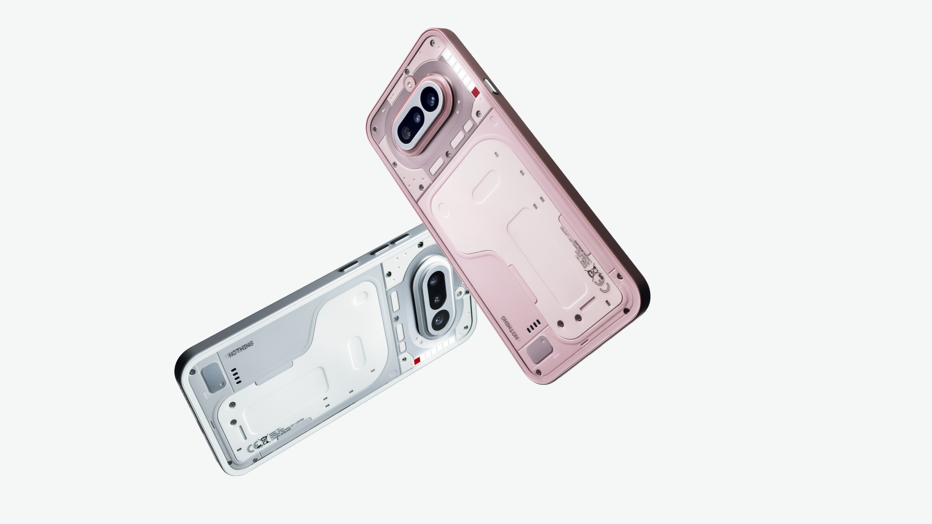The new Nothing Phone (4a) in white and pink