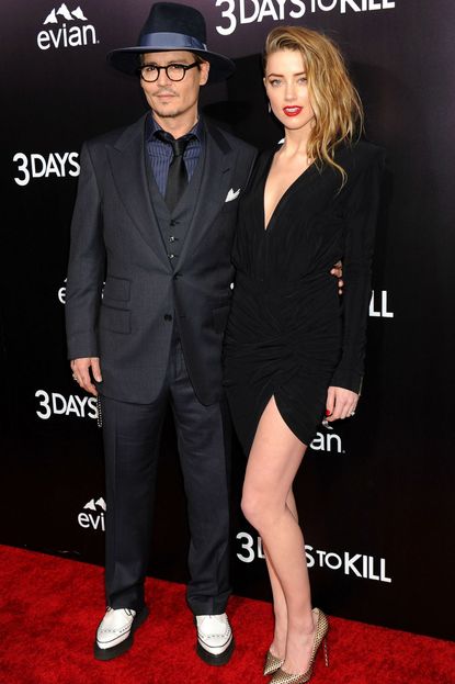 Johnny Depp and Amber Heard at the 3 Days to Kill premiere