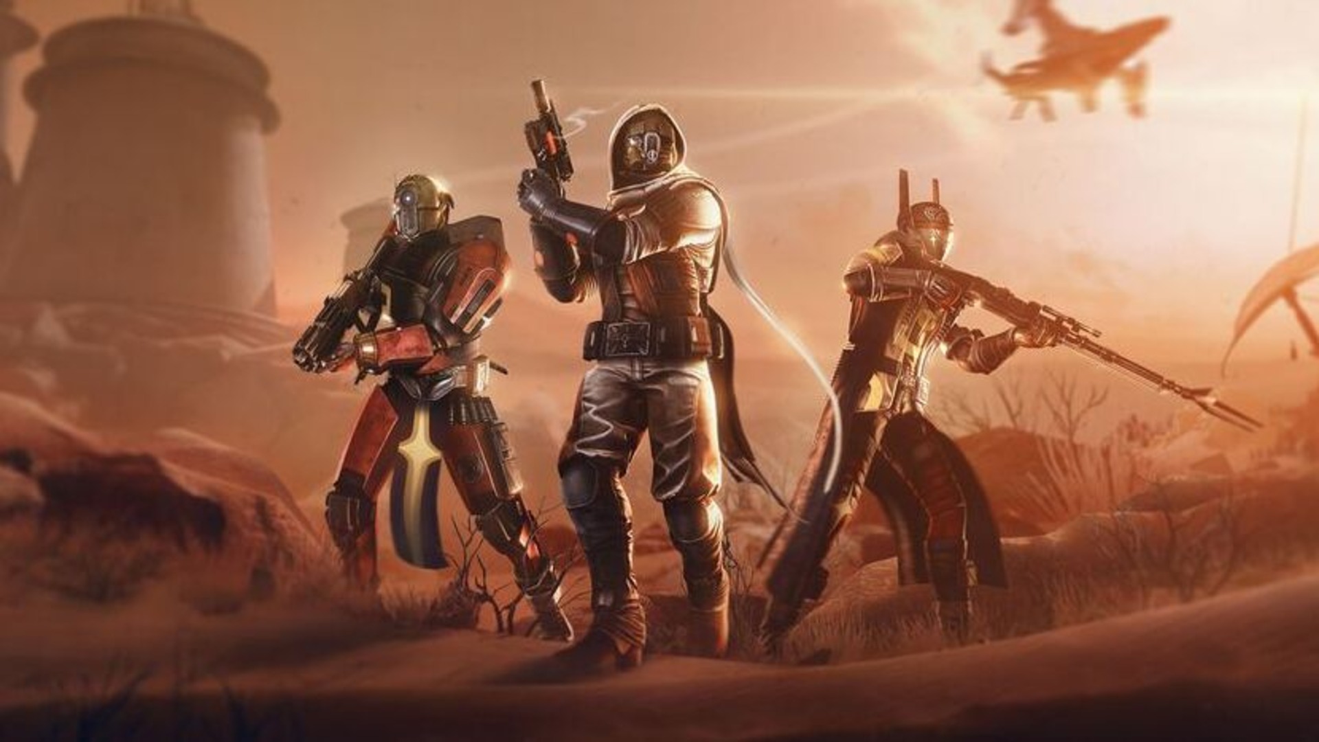 Destiny 2 Shadow and Order characters holding guns
