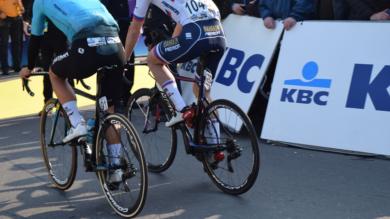 Slovenian national champion Matej Mohoric had a custom painted Merida Reacto for the race