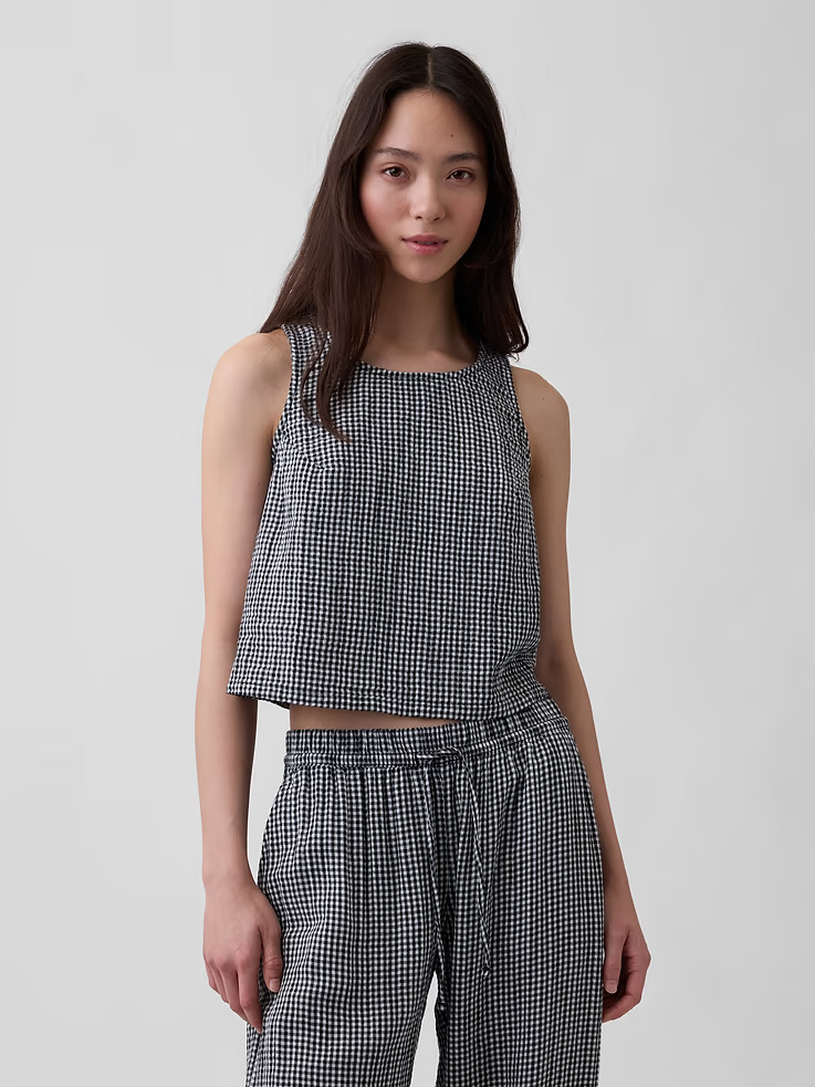 Gap, Cotton Gauze Racer Shell Tank Top
