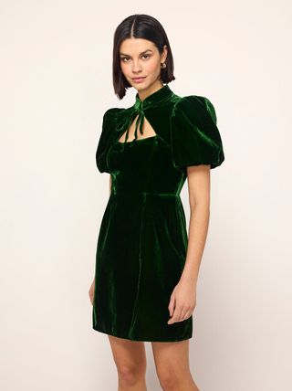 Josette Green Velvet Mini Dress