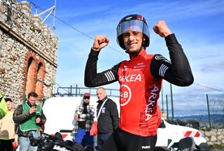 LHERMITAGE FRANCE FEBRUARY 09 Stage and overall race winner Kevin Vauquelin of France and Team Arkea BB Hotels celebrates after the 55th Etoile de Besseges Tour du Gard 2025 Stage 5 a 106km individual time trial stage from Ales to LHermitage on February 09 2025 in LHermitage France Photo by Billy CeustersGetty Images