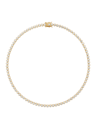 James Bezel 3mm, Lab White Sapphire Gold RiviÈre Necklace