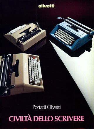 An archival advertisement for Olivetti typewriters