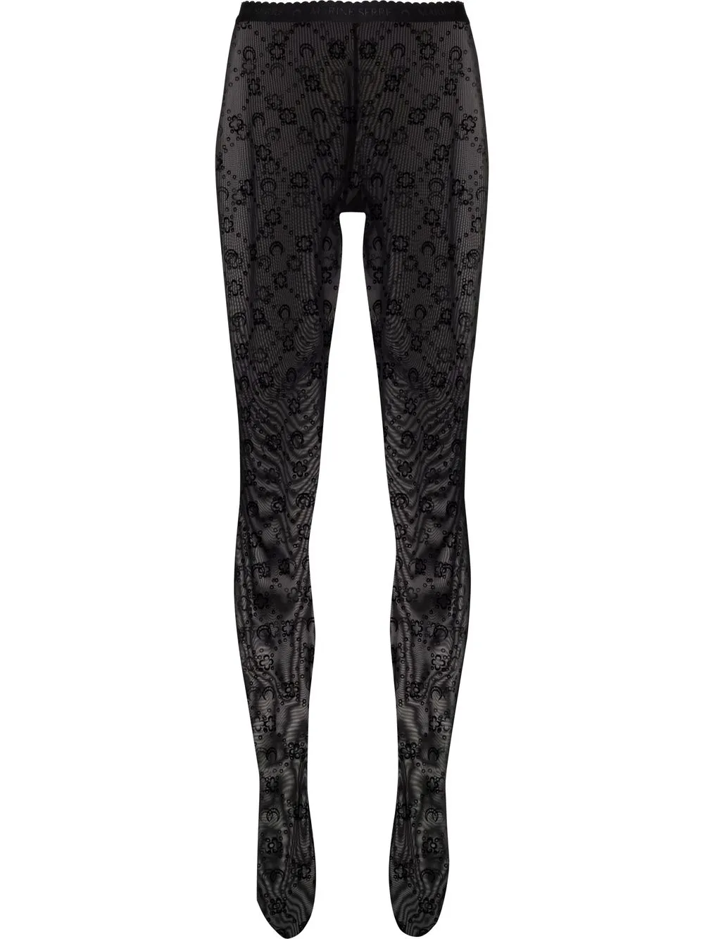 Marine Serre Crescent Moon-Print Tights | S