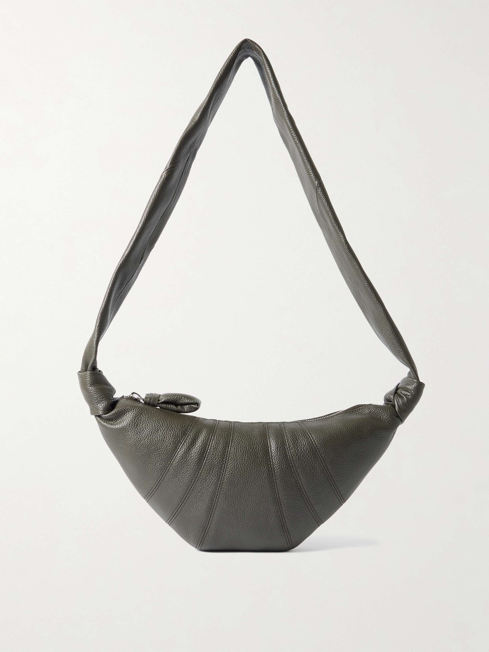 Croissant Small Paneled Textured-Leather Shoulder Bag