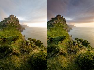 An ND grad was used on the image on the right to balance the exposure to deliver a much more pleasing result
