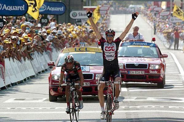 Jens Voigt (CSC) happy at the finish