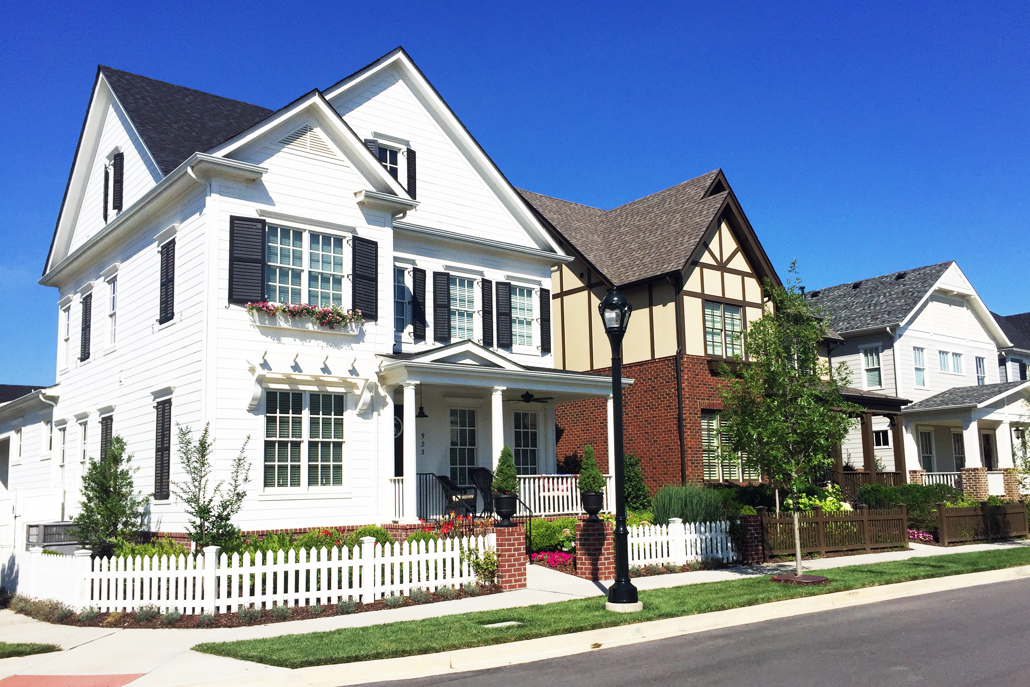 Franklin, Tennessee-June 29, 2016: New traditionally styled homes in Westhaven, an upscale planned community in Franklin, Tennessee.