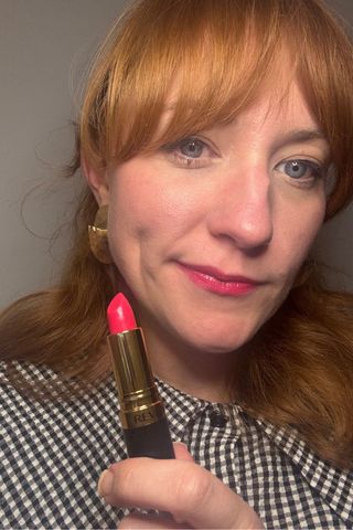 headshot of matilda wearing revlon lipstick