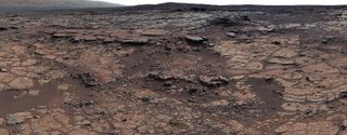Bedrock at this site inside Mars’ Gale Crater, which was studied by NASA’s Curiosity rover, added to a puzzle about the ancient Red Planet. Curiosity’s data indicated that a lake was present, but little carbon dioxide was apparently in the air to help keep a lake unfrozen.