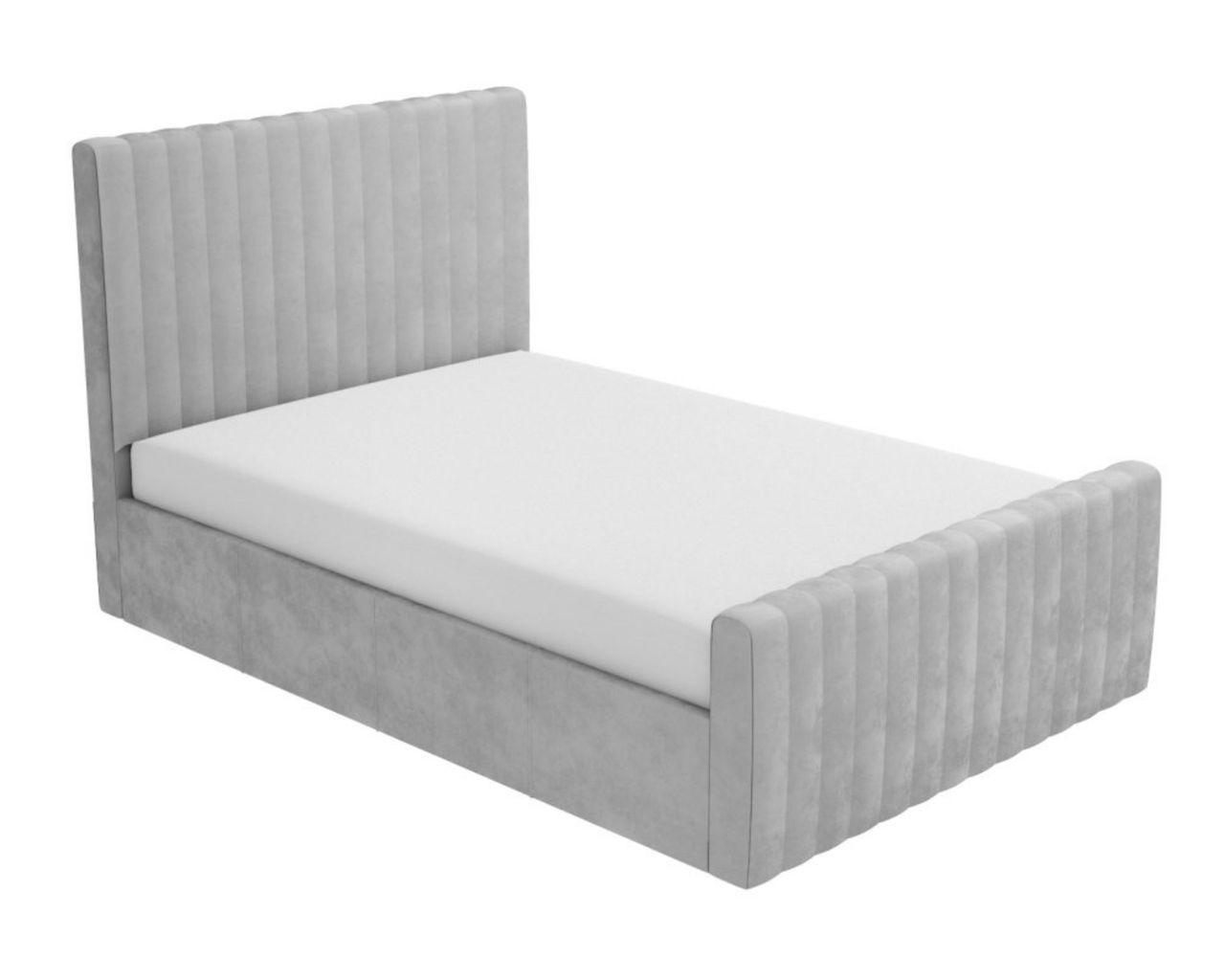 Furniture123 Khloe Double Side Ottoman Bed in Silver Grey Velvet cut out image