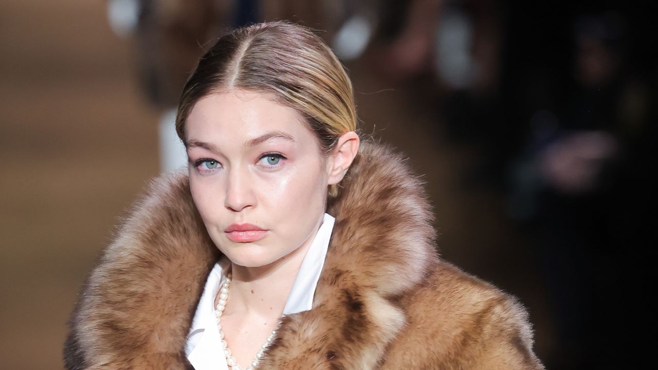 Gigi Hadid walks the runway during the Miu Miu Womenswear Fall/Winter 2024-2025 show as part of Paris Fashion Week on March 05, 2024 in Paris, France. 