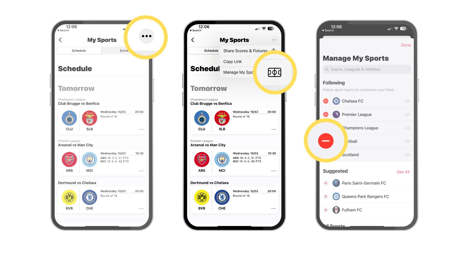 How to manage My Sports on iOS 16