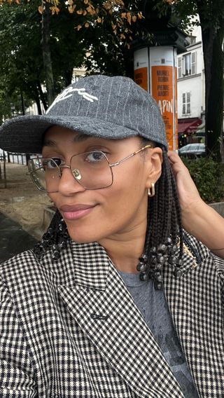 Léna Farouil with braided bob with beads