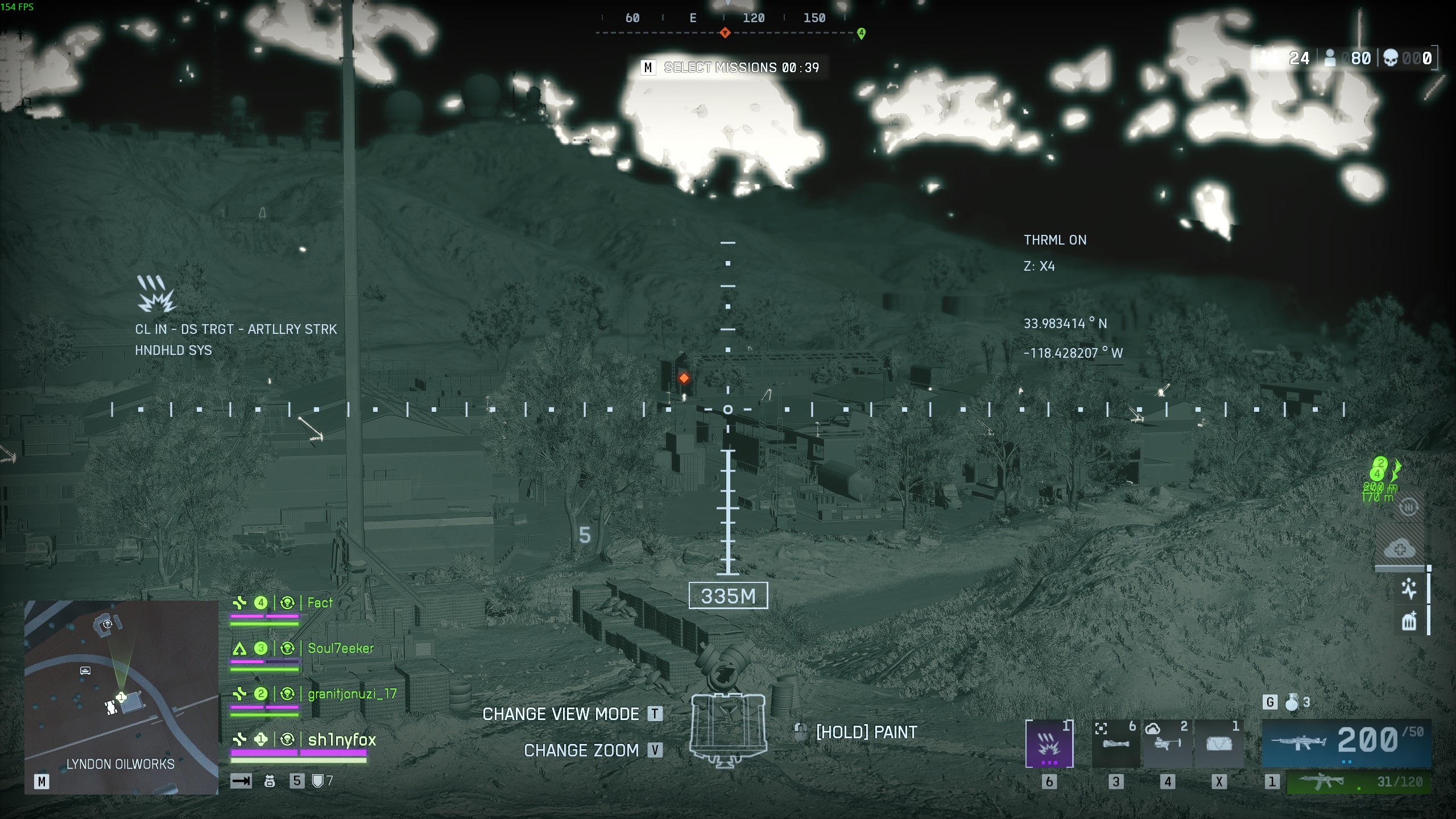 Using the air strike in Battlefield 6 Redsec to scope far off enemies.