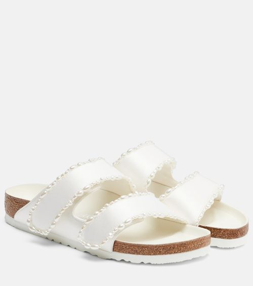 Arizona Embellished Satin Sandals in White - Birkenstock 1774